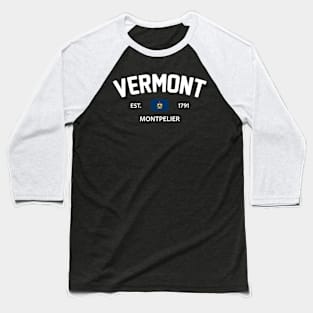 Vermont Collegiate Preppy Baseball T-Shirt